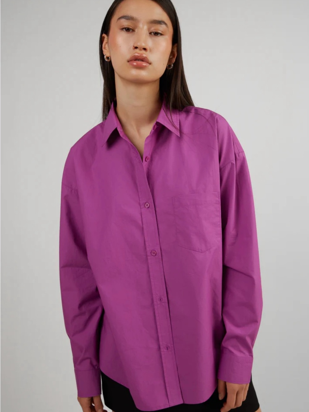 Vibrant Magenta Button-Down Shirt